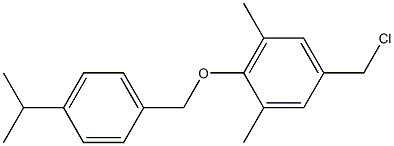 5-(chloromethyl)-1,3-dimethyl-2-{[4-(propan-2-yl)phenyl]methoxy}benzene 结构式