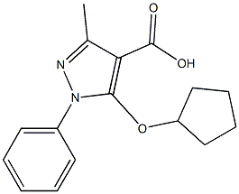 5-(cyclopentyloxy)-3-methyl-1-phenyl-1H-pyrazole-4-carboxylic acid 结构式