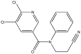 5,6-dichloro-N-(2-cyanoethyl)-N-phenylpyridine-3-carboxamide 结构式