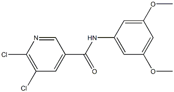 5,6-dichloro-N-(3,5-dimethoxyphenyl)pyridine-3-carboxamide 结构式