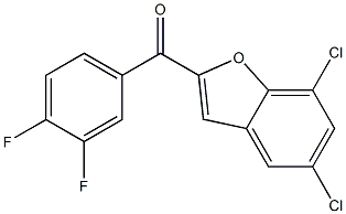 5,7-dichloro-2-[(3,4-difluorophenyl)carbonyl]-1-benzofuran 结构式