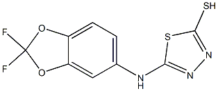 5-[(2,2-difluoro-2H-1,3-benzodioxol-5-yl)amino]-1,3,4-thiadiazole-2-thiol 结构式