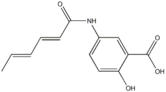 5-[(2E,4E)-hexa-2,4-dienoylamino]-2-hydroxybenzoic acid 结构式