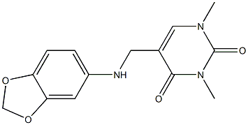5-[(2H-1,3-benzodioxol-5-ylamino)methyl]-1,3-dimethyl-1,2,3,4-tetrahydropyrimidine-2,4-dione 结构式