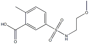 5-[(2-methoxyethyl)sulfamoyl]-2-methylbenzoic acid 结构式