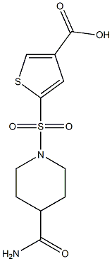5-[(4-carbamoylpiperidine-1-)sulfonyl]thiophene-3-carboxylic acid 结构式