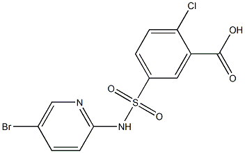 5-[(5-bromopyridin-2-yl)sulfamoyl]-2-chlorobenzoic acid 结构式