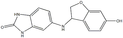 5-[(6-hydroxy-2,3-dihydro-1-benzofuran-3-yl)amino]-2,3-dihydro-1H-1,3-benzodiazol-2-one 结构式