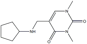 5-[(cyclopentylamino)methyl]-1,3-dimethyl-1,2,3,4-tetrahydropyrimidine-2,4-dione 结构式