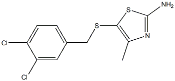 5-{[(3,4-dichlorophenyl)methyl]sulfanyl}-4-methyl-1,3-thiazol-2-amine 结构式