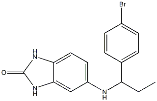 5-{[1-(4-bromophenyl)propyl]amino}-2,3-dihydro-1H-1,3-benzodiazol-2-one 结构式