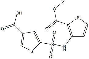 5-{[2-(methoxycarbonyl)thiophen-3-yl]sulfamoyl}thiophene-3-carboxylic acid 结构式