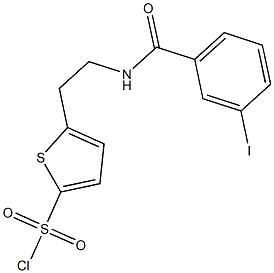 5-{2-[(3-iodophenyl)formamido]ethyl}thiophene-2-sulfonyl chloride 结构式