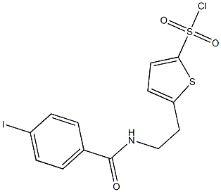 5-{2-[(4-iodophenyl)formamido]ethyl}thiophene-2-sulfonyl chloride 结构式