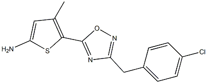 5-{3-[(4-chlorophenyl)methyl]-1,2,4-oxadiazol-5-yl}-4-methylthiophen-2-amine 结构式