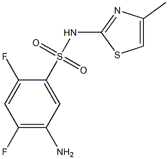 5-amino-2,4-difluoro-N-(4-methyl-1,3-thiazol-2-yl)benzene-1-sulfonamide 结构式