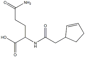 5-amino-2-[(cyclopent-2-en-1-ylacetyl)amino]-5-oxopentanoic acid 结构式