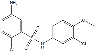 5-amino-2-chloro-N-(3-chloro-4-methoxyphenyl)benzene-1-sulfonamide 结构式