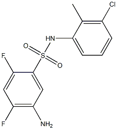 5-amino-N-(3-chloro-2-methylphenyl)-2,4-difluorobenzene-1-sulfonamide 结构式