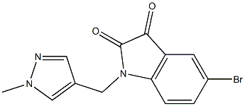 5-bromo-1-[(1-methyl-1H-pyrazol-4-yl)methyl]-2,3-dihydro-1H-indole-2,3-dione 结构式