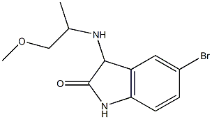 5-bromo-3-[(1-methoxypropan-2-yl)amino]-2,3-dihydro-1H-indol-2-one 结构式