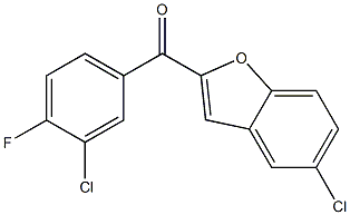 5-chloro-2-[(3-chloro-4-fluorophenyl)carbonyl]-1-benzofuran 结构式