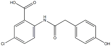 5-chloro-2-[2-(4-hydroxyphenyl)acetamido]benzoic acid 结构式