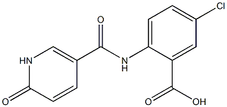 5-chloro-2-{[(6-oxo-1,6-dihydropyridin-3-yl)carbonyl]amino}benzoic acid 结构式
