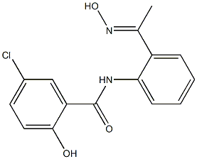 5-chloro-2-hydroxy-N-{2-[1-(hydroxyimino)ethyl]phenyl}benzamide 结构式