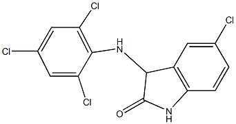 5-chloro-3-[(2,4,6-trichlorophenyl)amino]-2,3-dihydro-1H-indol-2-one 结构式
