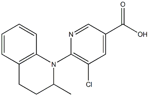 5-chloro-6-(2-methyl-1,2,3,4-tetrahydroquinolin-1-yl)pyridine-3-carboxylic acid 结构式