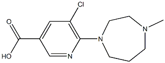 5-chloro-6-(4-methyl-1,4-diazepan-1-yl)pyridine-3-carboxylic acid 结构式