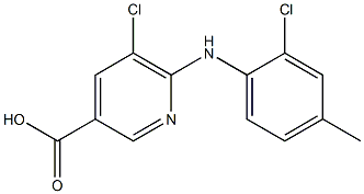 5-chloro-6-[(2-chloro-4-methylphenyl)amino]pyridine-3-carboxylic acid 结构式