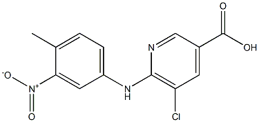 5-chloro-6-[(4-methyl-3-nitrophenyl)amino]pyridine-3-carboxylic acid 结构式