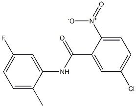 5-chloro-N-(5-fluoro-2-methylphenyl)-2-nitrobenzamide 结构式