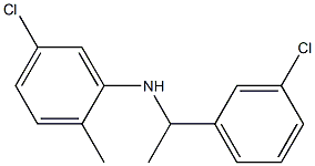 5-chloro-N-[1-(3-chlorophenyl)ethyl]-2-methylaniline 结构式