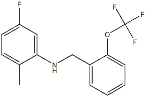 5-fluoro-2-methyl-N-{[2-(trifluoromethoxy)phenyl]methyl}aniline 结构式