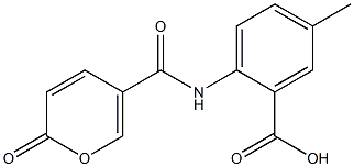 5-methyl-2-{[(2-oxo-2H-pyran-5-yl)carbonyl]amino}benzoic acid 结构式