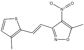 5-methyl-3-[(E)-2-(3-methylthien-2-yl)vinyl]-4-nitroisoxazole 结构式