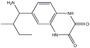 6-(1-amino-2-methylbutyl)-1,2,3,4-tetrahydroquinoxaline-2,3-dione 结构式