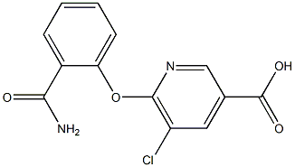 6-(2-carbamoylphenoxy)-5-chloropyridine-3-carboxylic acid 结构式