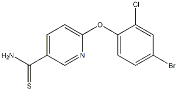 6-(4-bromo-2-chlorophenoxy)pyridine-3-carbothioamide 结构式