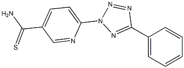 6-(5-phenyl-2H-1,2,3,4-tetrazol-2-yl)pyridine-3-carbothioamide 结构式