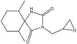 6,10-dimethyl-3-(oxiran-2-ylmethyl)-1,3-diazaspiro[4.5]decane-2,4-dione 结构式