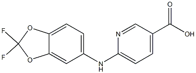 6-[(2,2-difluoro-2H-1,3-benzodioxol-5-yl)amino]pyridine-3-carboxylic acid 结构式