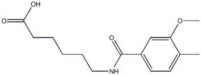 6-[(3-methoxy-4-methylphenyl)formamido]hexanoic acid 结构式