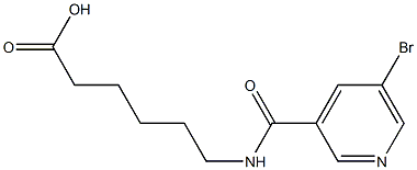 6-[(5-bromopyridin-3-yl)formamido]hexanoic acid 结构式