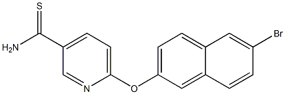 6-[(6-bromonaphthalen-2-yl)oxy]pyridine-3-carbothioamide 结构式