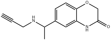 6-[1-(prop-2-yn-1-ylamino)ethyl]-3,4-dihydro-2H-1,4-benzoxazin-3-one 结构式