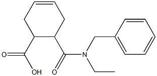 6-[benzyl(ethyl)carbamoyl]cyclohex-3-ene-1-carboxylic acid 结构式